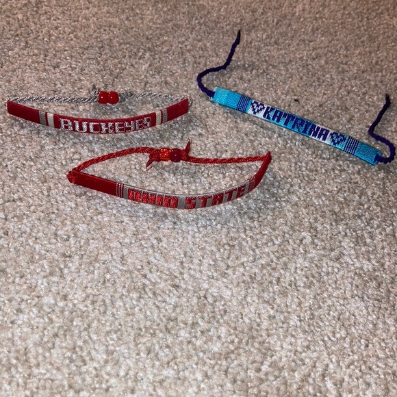 Handmade Ohio State & Katrina name bracelets - Picture 1 of 1